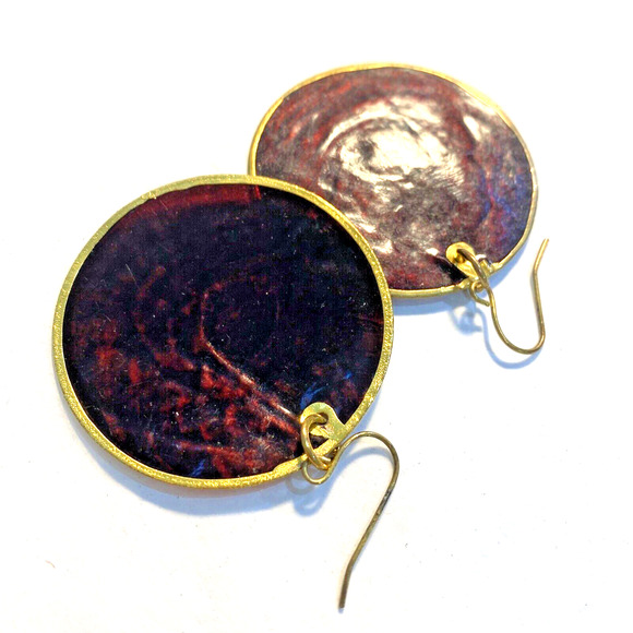 Vintage Pierced Earrings Beachy Casual Drop & Dangle Brown Translucent Shell - Picture 8 of 8